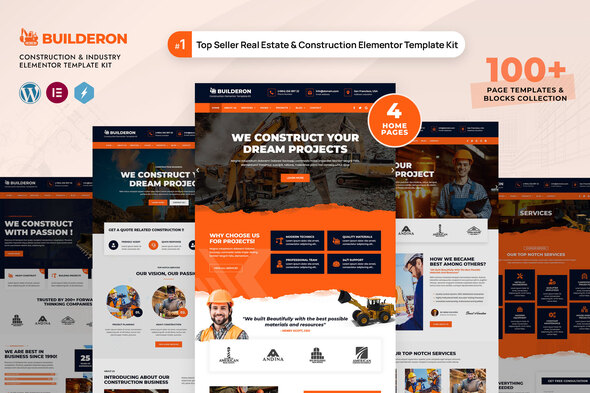 Builderon – Construction And Industry Elementor Template Kit