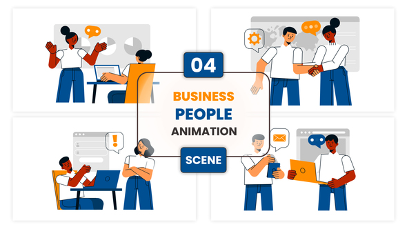 Business People Illustration Animation Scene