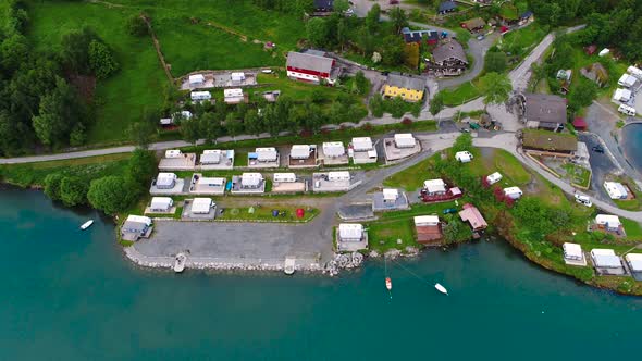 Nature Norway Aerial View of the Campsite To Relax