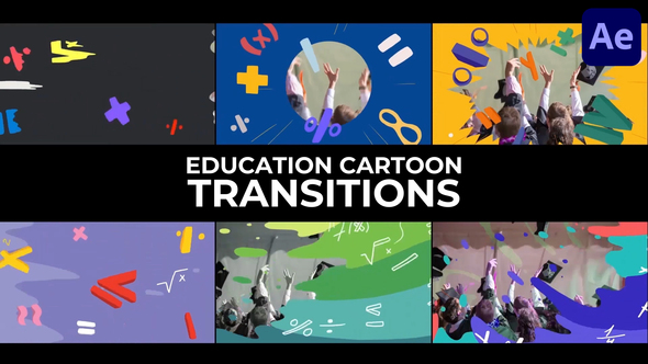 Education Cartoon Transitions for After Effects