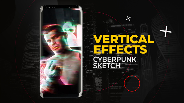 Vertical Cyberpunk Sketch Effects