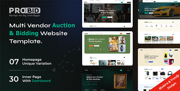 Probid - Multi Vendor Auctions HTML Template