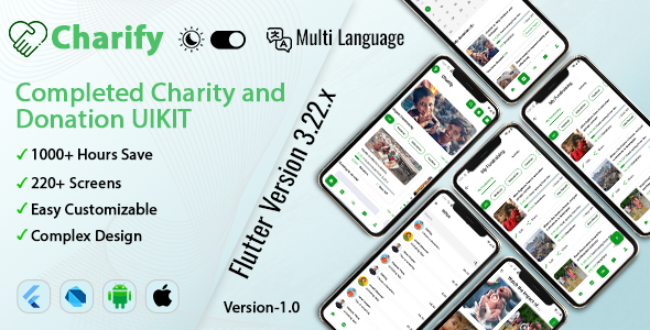 Charity & Fundraising Completed Uikit Flutter