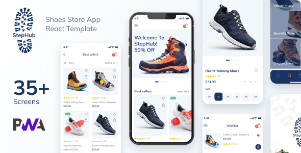 StepHub - Shoes Store & eCommerce React Mobile App | PWA