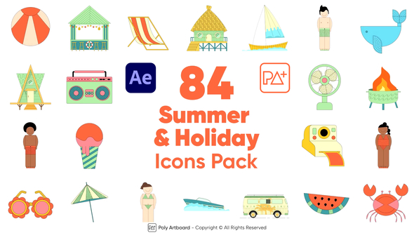 Summer & Holiday Icons Pack For After Effects