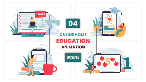 Online Home Education Animation Scene