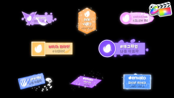 Social Media Liquid Lower Thirds for FCPX alt