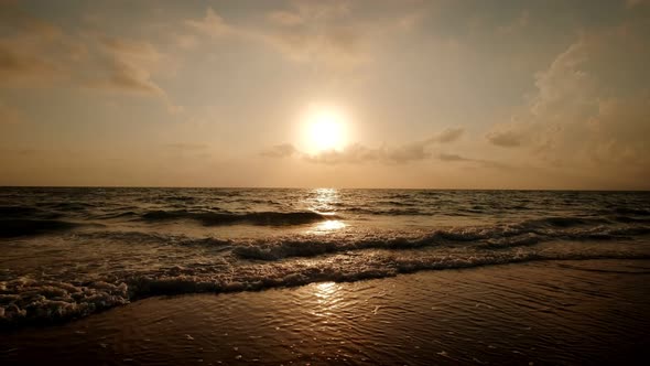 Ultra Wide Shot of Sea Sunrise