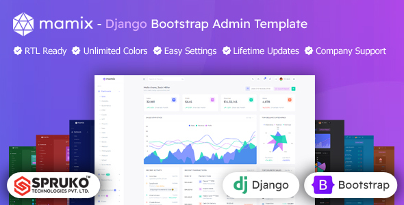 Mamix – Django Framework Admin Dashboard Template – 0 Sold!