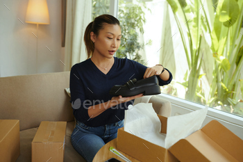 Woman Ordering Goods In Marketplace