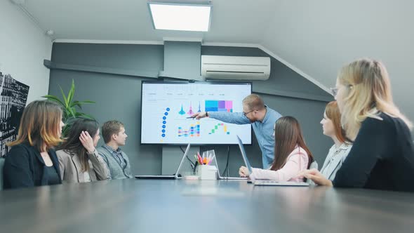 A Ceo Is Giving Some New Ideas About Project To His Team in Conference Room