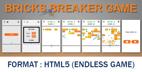 Bricks Breaker (HTML5) Endless Game