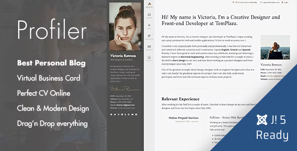 Profiler - Personal Blog Joomla 5 Template