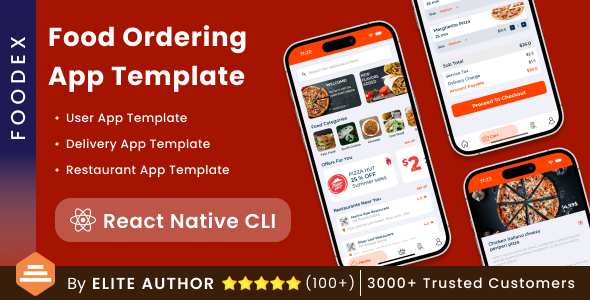 3 in 1 React Native Food Ordering App Template | Food Delivery App | FoodEx | React Native CLI