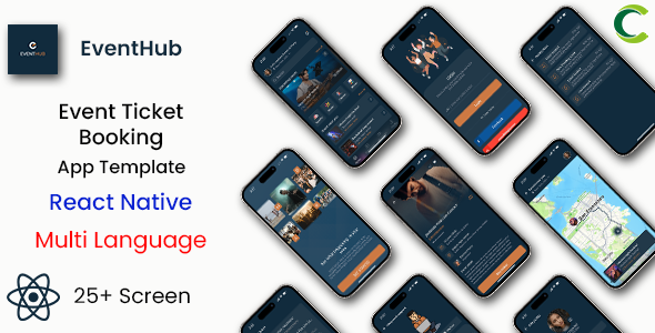 Events App Template | DJ App Template | Event Ticket Booking App Template in React Native | EventHub