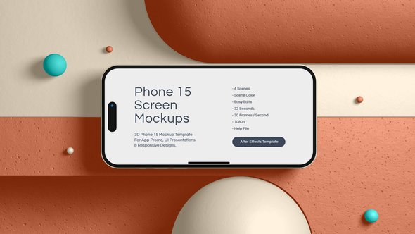 iPhone 15 Screen Mockups Template