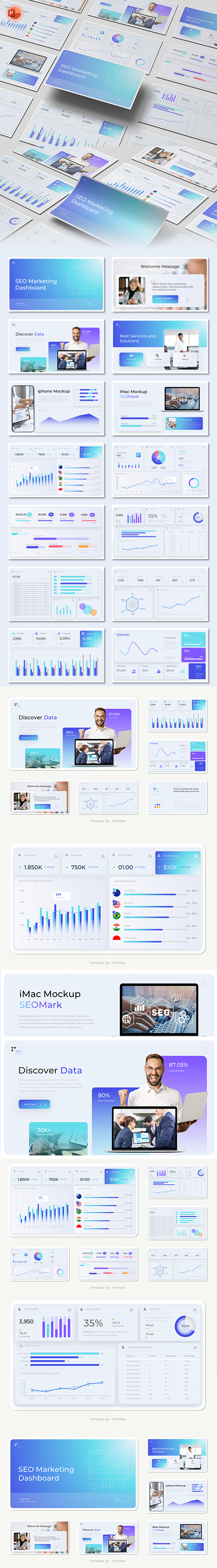 SEO And Marketing Dashboard Powerpoint