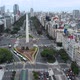 Obelisk, Avenue July 9, Street, Crossroads (Buenos Aires, Argentina) aerial view - VideoHive Item for Sale