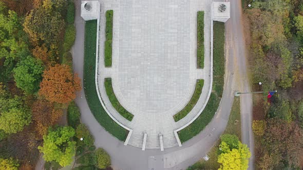 Aerial View of National Monument on Vitkov Hill - National War Memorial and History Museum, Prague