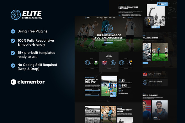 Elite - Football Academy Elementor Template Kit