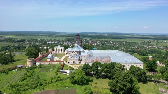 Aerial View of Pidkamin Domonican Monastery Ukraine