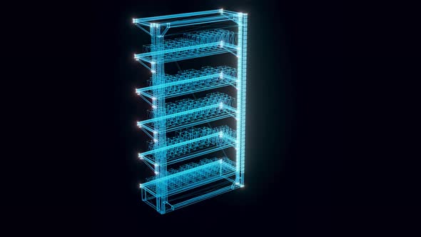 Market Shelf Medicine Hologram Rotating 4k alt