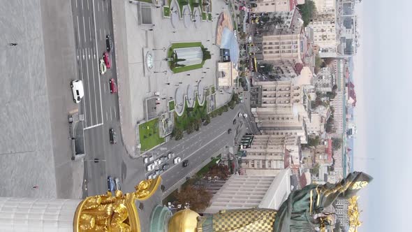 Vertical Video Kyiv Ukraine Independence Square Maidan