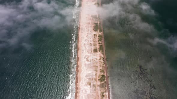 Aerial View of the Beach on the Sand Spit