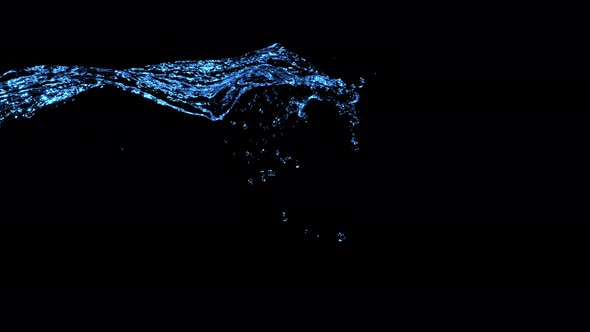 Super Slow Motion Shot of Blue Liquid Splash at 1000Fps Isolated on Black Background