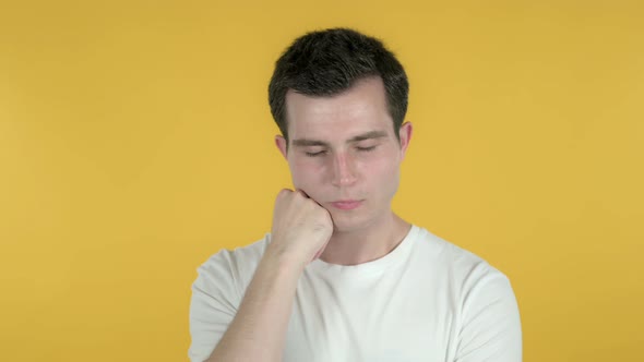 Sleeping Man, Yellow Background