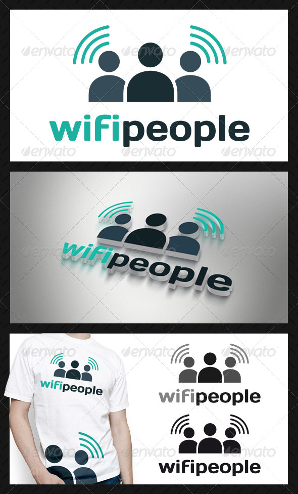 Wifi People Logo Template
