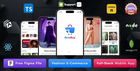 Buzzbuy | Full stack E-commerce Mobile App | Free Figma | iOS | Android