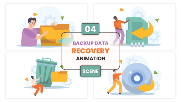 Backup Data Recovery Illustration Animation Scene