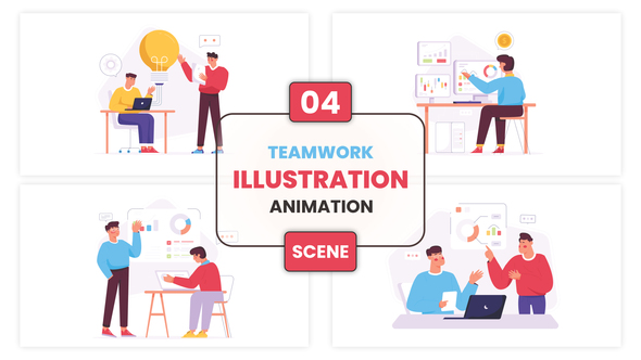 Teamwork Illustration Animation Scene