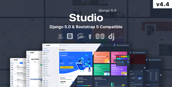 Studio - Django 5.0 + HTML Admin Template