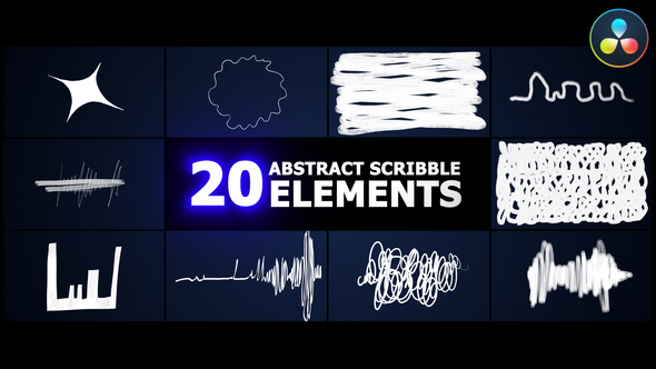 Abstract Scribble Elements | DaVinci Resolve