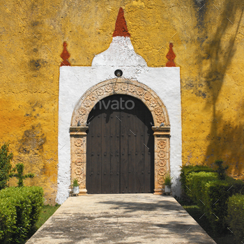 Adobe church near Tulum - Yucatan Peninsula - Mexico