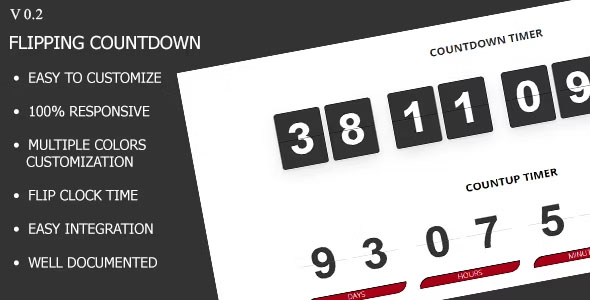 Flipping Countdown JQuery Plugin – 100% Responsive