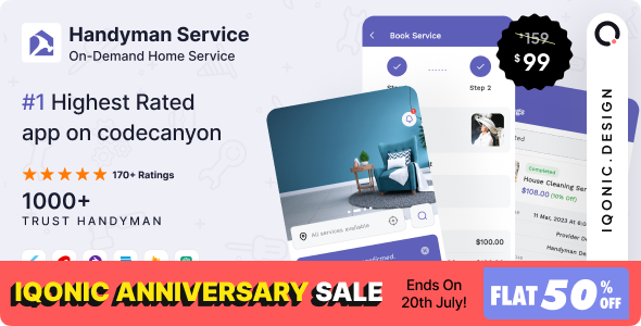 Handyman Service - On-Demand Home Service Flutter App with Complete Solution + ChatGPT