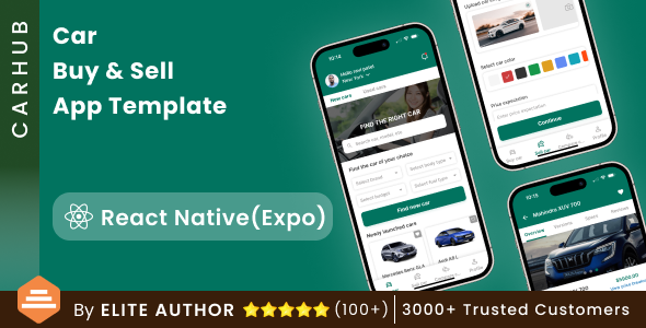 Car Buy & Sell App Template in React Native | CarHub