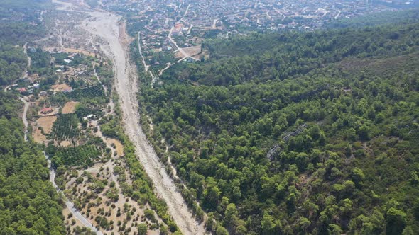 Aerial Top View Road Goynuk Canyon Turkey