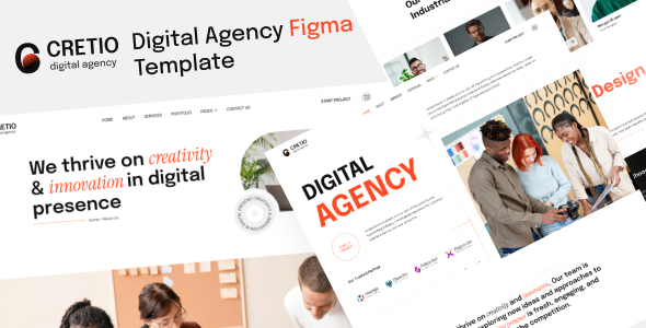 Cretio – Digital Agency Figma Template – 0 Sold!