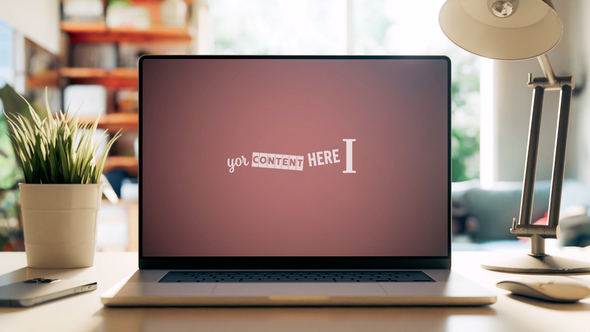 Laptop Screen Mockup in Cozy Room - Website or Application Promo - 5 Scenes AE Template