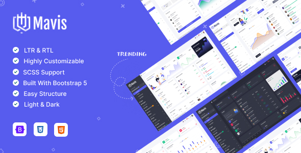 Mavis boostrap & figma Admin Dashboard Template – 0 Sold!