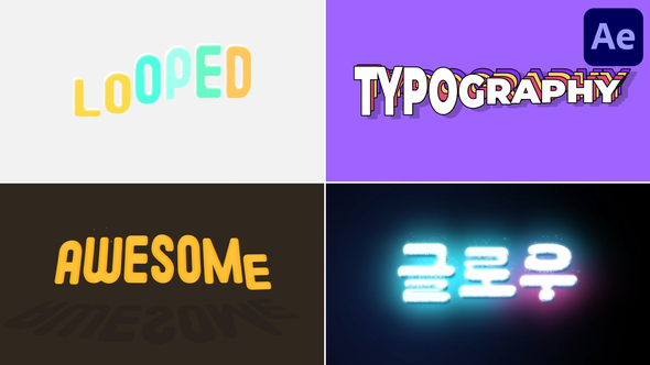 Colorful Looped Typography for After Effects