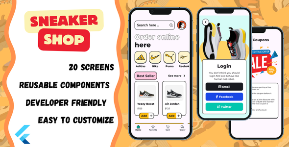 SneakerShop - Sneaker e-Commerce Flutter UI Template