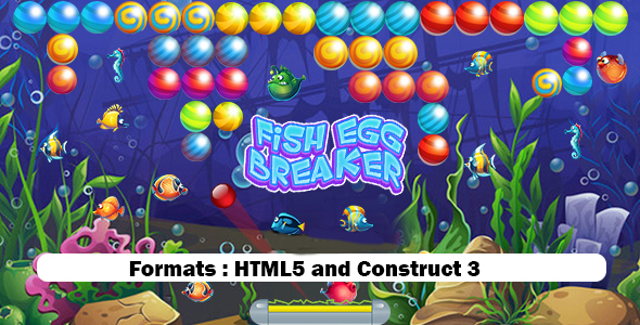 Fish Egg Breaker Game (Construct 3 | C3P | HTML5) Bricks Breaker Game