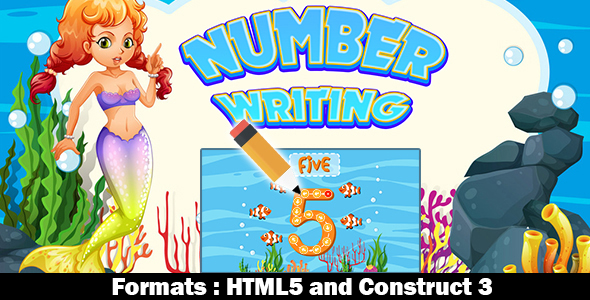 Number Writing (Construct 3 | C3P | HTML5) Kids Learning App