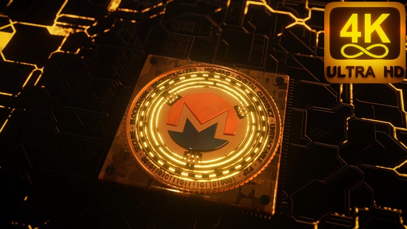Monero Cryptocurrency Logo 3D Art Digital Coin  Distributed Ledger Private Enhancing Technology 4K
