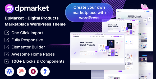 DpMarket – Digital Marketplace Multi-Vendor WordPress Theme – 0 Sold!